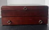 Reed & Barton Cherry Wooden Flatware Storage Chest with Drawer and Tarnish-Free Interior