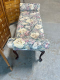 Upholstered Bench with Floral Fabric