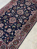 Navy/Red Hand Woven Rug (G), 5 ft 5 in x 3 ft including fringe