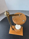 Brass & Wooden Vintage Suspended Hourglass with Stand