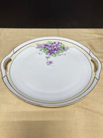 Z. S. & Co. Germany Hand Painted Floral Plate with Handles