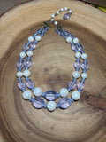 Periwinkle & Faux Pearl Necklace