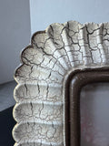 Antiqued & Crackled Cream Scalloped Studio Decor Heritage Home Tabletop Frame