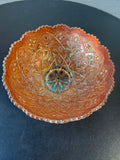 (E) Imperial Glass Vintage Marigold Carnival Glass Hattie Bowl