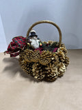 Gold Acorn Christmas Basket With Filler