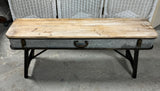 Rustic Farmhouse Galvanized Tin Accented Suitcase Bench