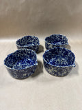 4 Piece Blue Agate Bennington Pottery Soup Bowls (F)