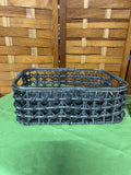 Set of 2 Decorative Baskets with Silver Tone Edges