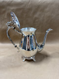 (A) Silver Plate Footed Tea Pot