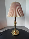 Stiffel Brass Table Lamp with Pleated Shade (WORKS)