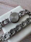 Rumours Matte Silver Tone Watch & Bracelet Set with Blue Rhinestones (WORKS)