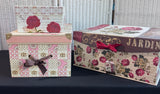 Trio of Floral Decorative Storage Boxes