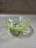 Pair Of Yellow Depression Glass Floral Bowls