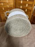 Woven Seagrass Style Storage Basket with Two Side Handles