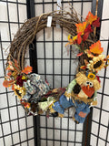 28” Stuffed Scarecrow Autumn Wreath