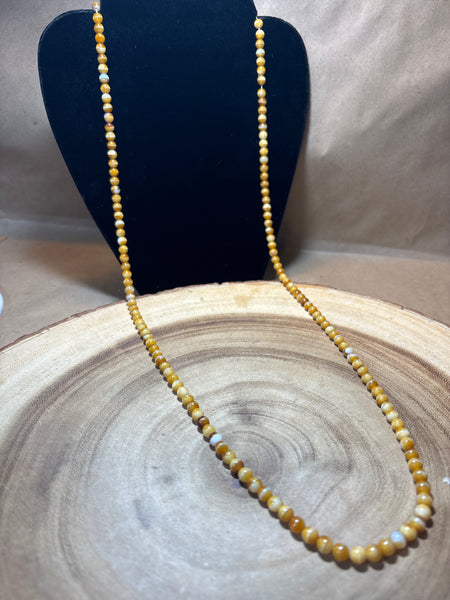 Ochre Beaded Czech Necklace