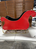 Large Red and Gold Decorative Metal Sled