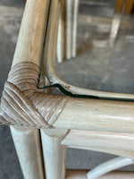 Wicker & Glass Side Table ***AS IS***