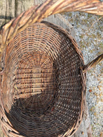 Gardening Basket and Four Small Plastic/Metal Planters