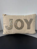 Joy Sequin Accented Holiday Throw Pillow