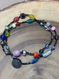 Necklace with Assorted Colorful Beads & Button Closure