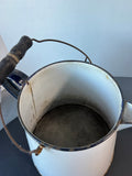 White Enamelware Vintage Metal Coffee Pot