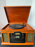 The Crosley CR245 Director Retro Style 3-Speed Turntable with CD Recorder & AM/FM Radio