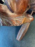 (A) Vintage Chinese Carved Rosewood Mask with Foo Dog Headdress