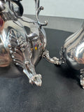 (D) Reed & Barton MCM Vintage Winthrop Silver Plate Small Creamer & Double Handled Sugar Bowl