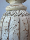 Shabby Chic Distressed Cream Wooden Decorative Finial AS IS (READ DESCRIPTION CAREFULLY)
