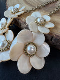 Kate Spade New York Mother of Pearl Flower Statement Necklace