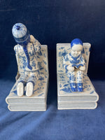 Blue and White Porcelain Chinese Book Ends