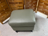 Gray Ottoman with Storage, On casters