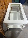 Cream Tone Coffee Table with Glass