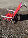 Rio Beach Striped Low Sitting Folding Beach Chair