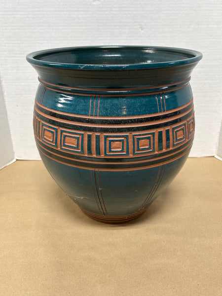 Teal Pottery Planter