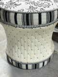 Black & White Upholstered Stool/Seat