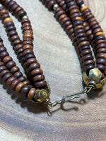 Multi Strand Wooden Beaded Necklace