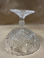 Slanted Clear Glass Pedestal Candy Dish
