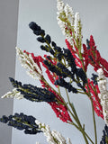 Red, White & Blue Faux Berries Arrangement in Clear Glass Vase