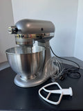 KitchenAid KSMB5PSSL Tilt Head 10-Speed Electric Mixer with Bowl & Attachments in Contour Silver