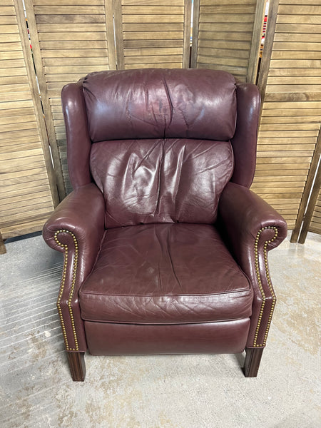 Sherrill Leather Wingback Recliner