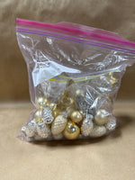 Lot Of Gold Ornaments With Hooks — 35 Ornaments