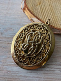 Filigree Gold Tone Vintage Locket Pendant