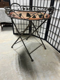 Round Metal Folding Accent Tray Table
