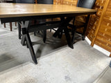 Two Tone Dining Table with (6) Black Chairs