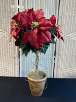 Faux Poinsettia Chistmas Topiary