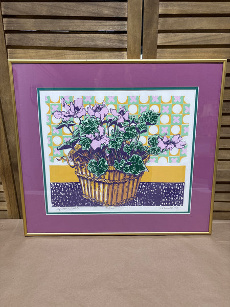 African Violets Screen Print by S. Smith; Signed & Numbered (96/122)