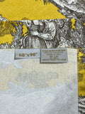 Williams Sonoma Yellow Toile de Jouy Fabric Table Cloth, 68"x90"