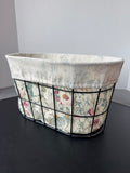 Black Metal Wire Basket with Floral Liner